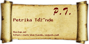 Petrika Tünde névjegykártya