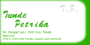 tunde petrika business card