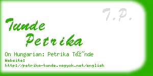 tunde petrika business card
